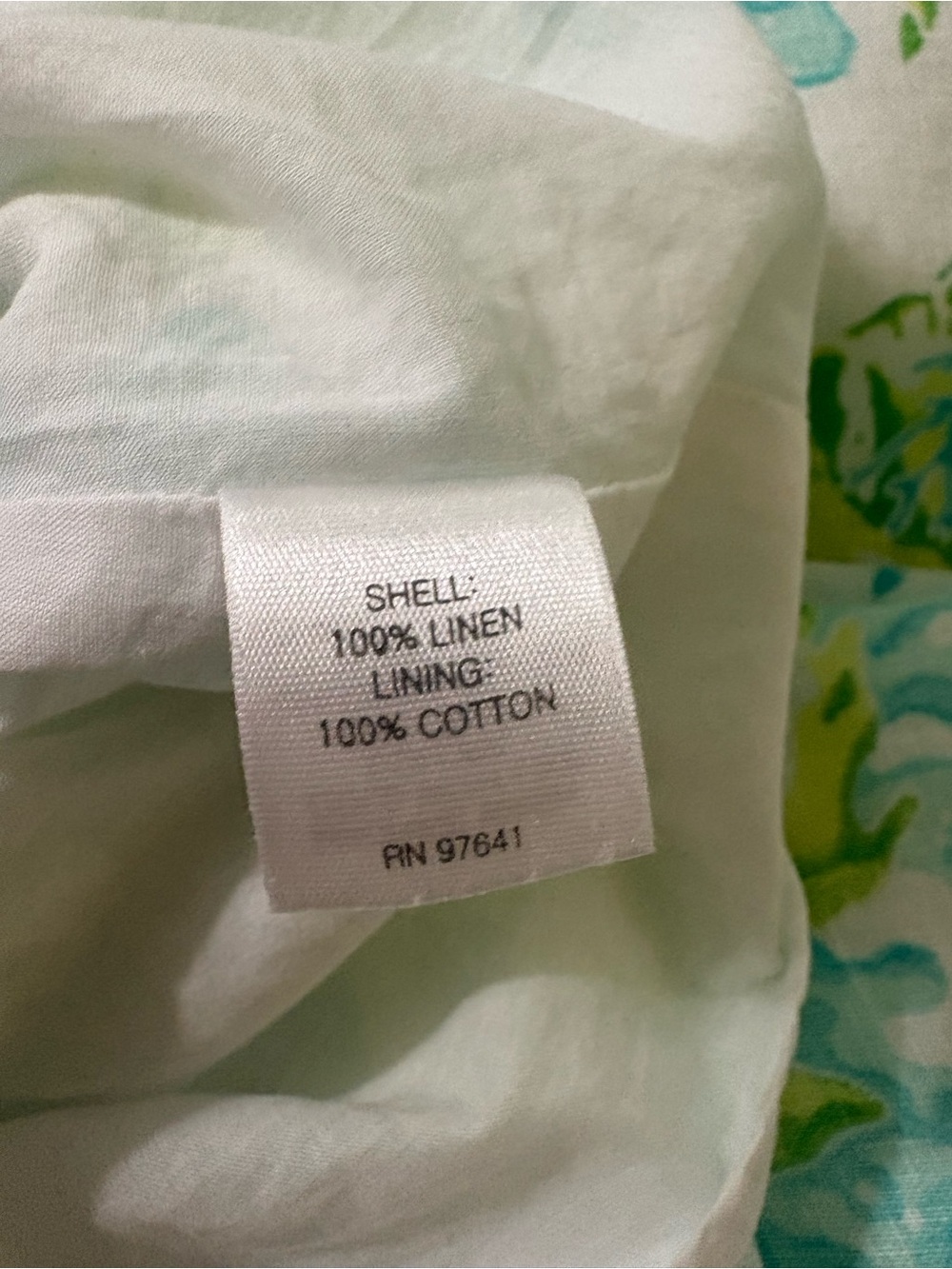 SUMMER SALE! 50% OFF- J Jill Linen Dress - White w/ Aqua & Lime Print - Size L - Picture 5 of 6